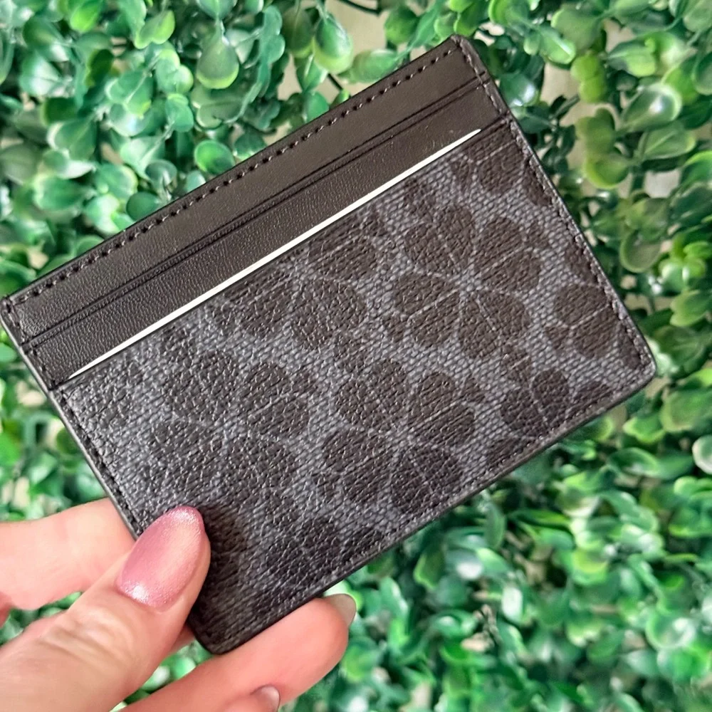 Kate Spade New York Black Spade Floral Card Holder NWT